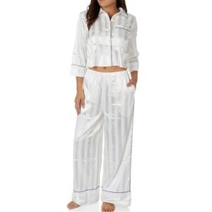 Free People White Satin Pajama Set